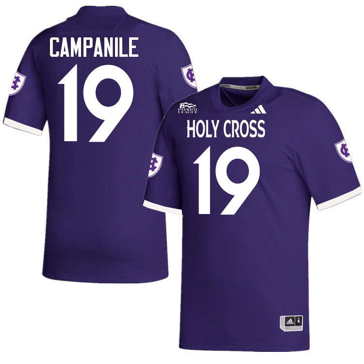 Holy Cross Crusaders #19 Dominic Campanile College Football Jerseys,Uniforms-Purple